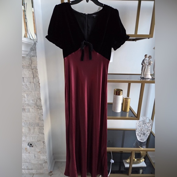 Rails Elegant Black and Burgundy Gown Dress S - Picture 2 of 6
